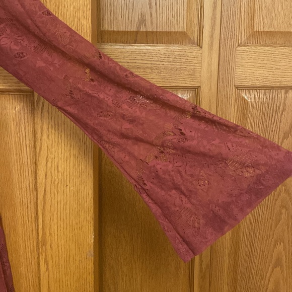 Altar’d State Women’s M Merlot Wine Bell Sleeve Shift Dress w/ Back Tie - Picture 2 of 8